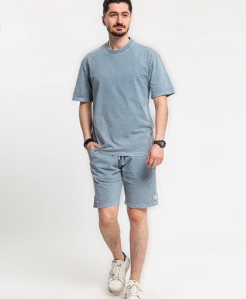 Costum barbati - tricou, sorti 245160 Albastru deschis