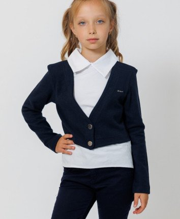 Cardigan fete 469-0777.1 Albastru inchis