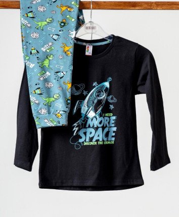 Pijama-pantaloni baieti 16900-1 Negru