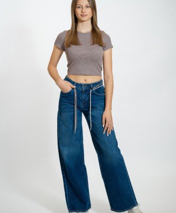 Pantaloni dame denim 52829-1 Albastru