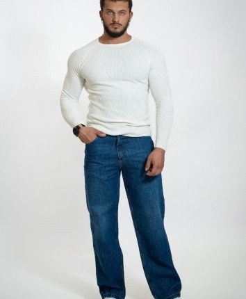 Pantaloni denim barbati 61036-07 Albastru