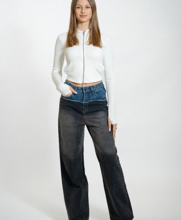 Pantaloni denim dame 1013 Albastru