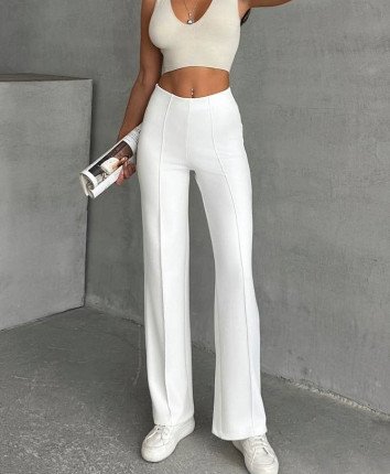 Pantaloni dame 5887 Alb