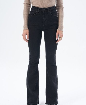 Pantaloni dame denim 52832 Negru