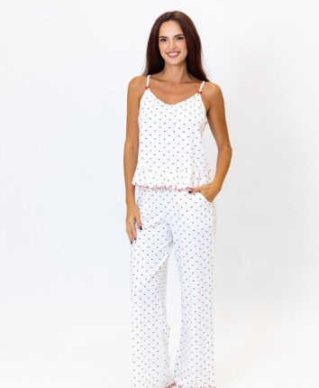 Top pantaloni T23702 Ivory-print inimi