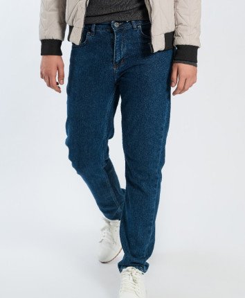 Pantaloni barbati denim 81058 Albastru inchis